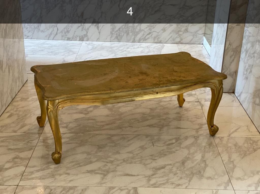 Table Basse Rectangulaire Or